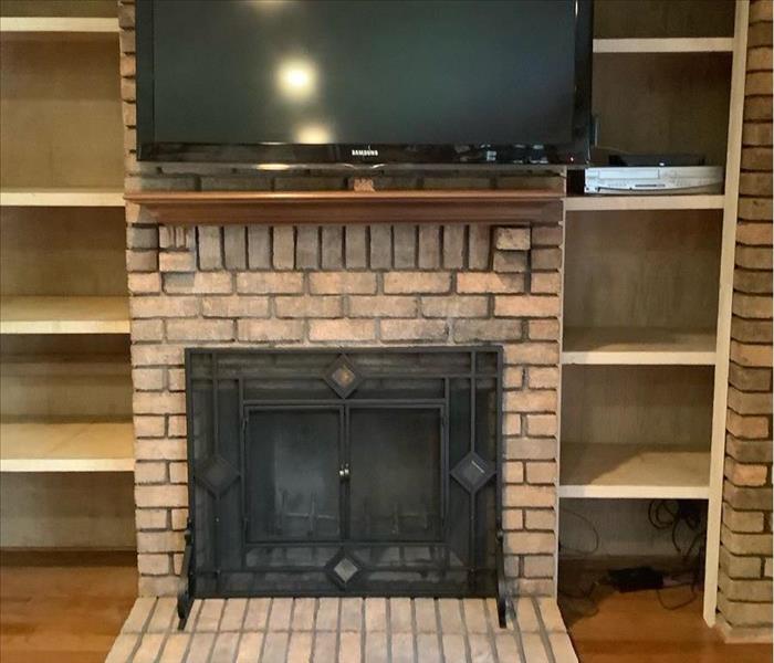 Fireplace after soda blasting