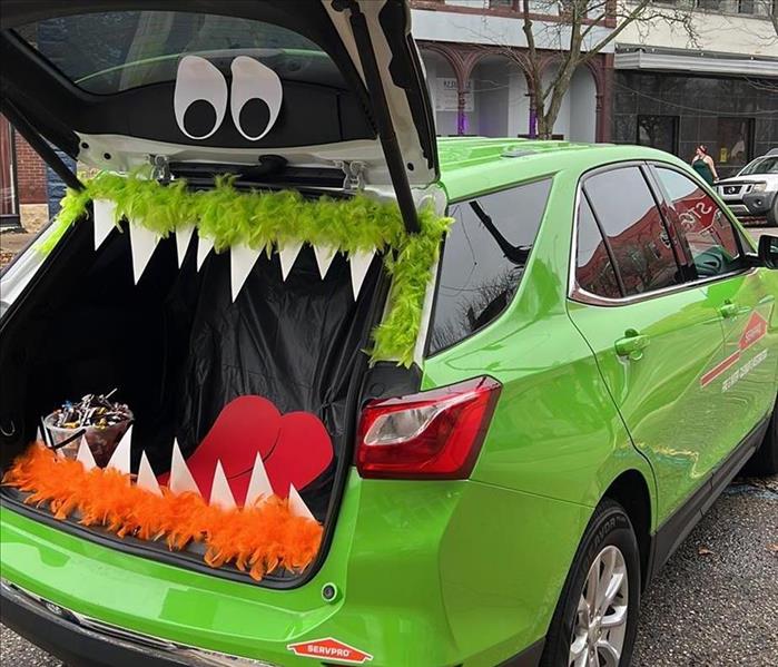 SERVPRO car decorated as a trunk monster