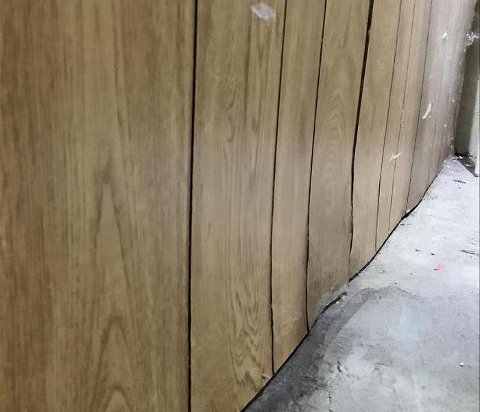 Warped paneled wall