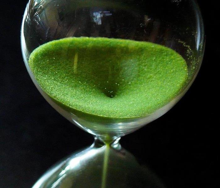 Hourglass with green sand
