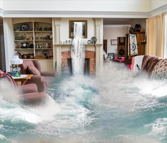 Flash flood in living room