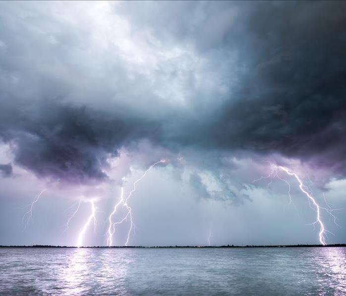 Thunderstorm over water